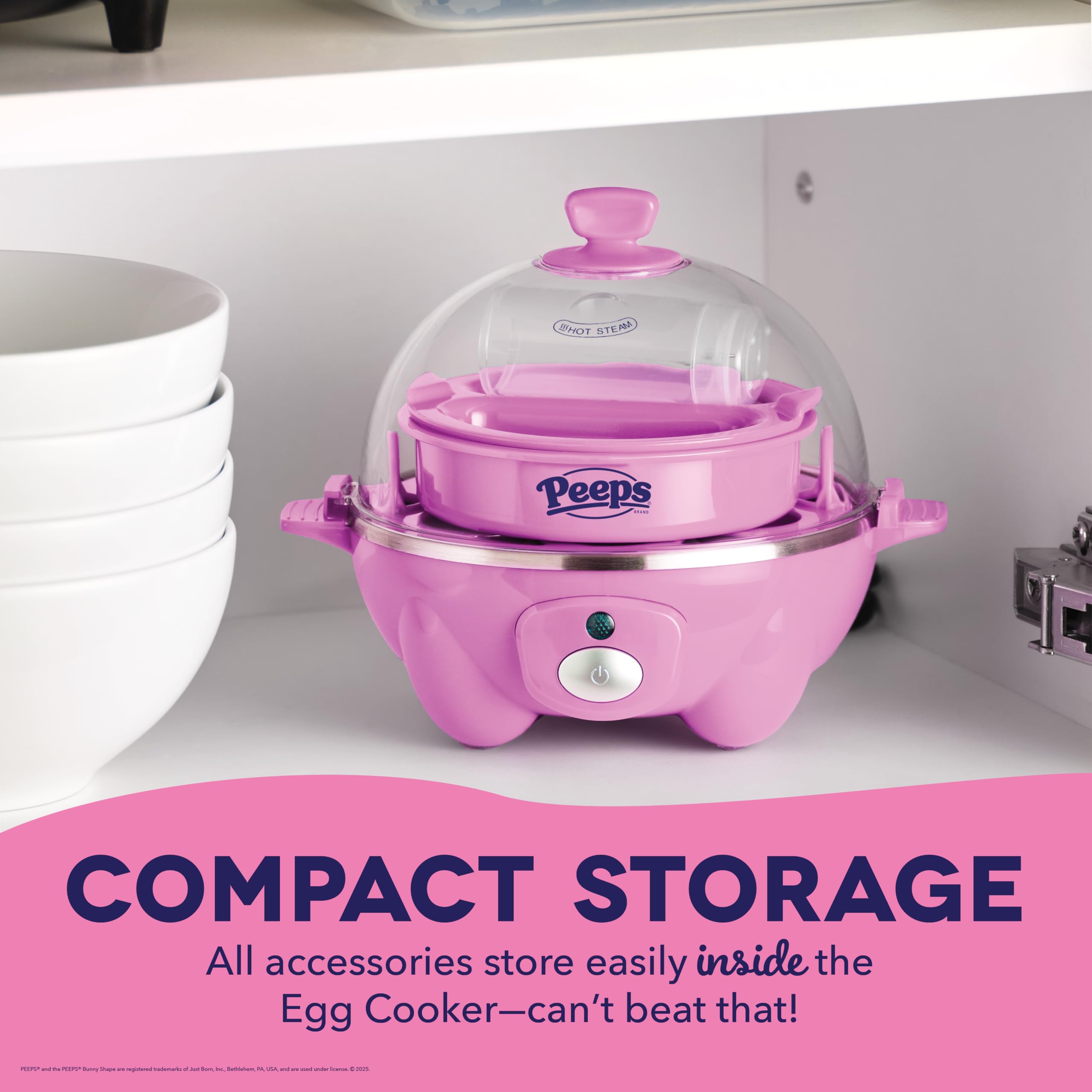Foto 5 | Hervidor De Huevos Dash Peeps Bunny Rapid Con Capacidad Para 7 Huevos, Color Rosa - Venta Internacional.