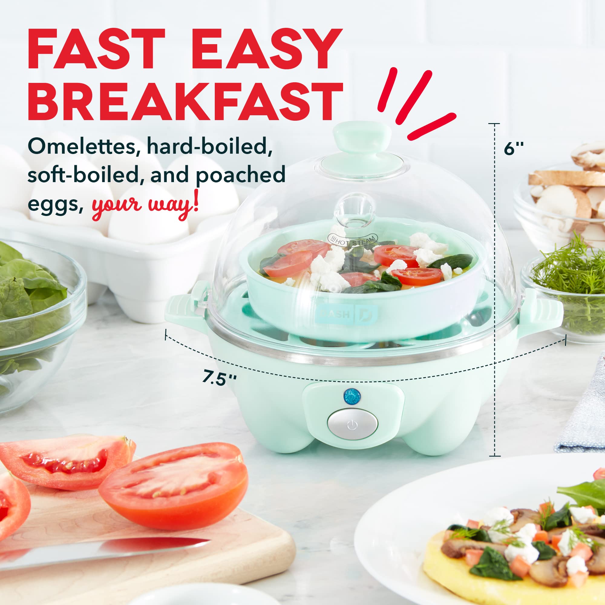 Foto 3 pulgar | Egg Cooker Dash Rapid Con Capacidad Para 6 Huevos Duros - Venta Internacional.
