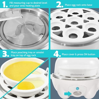 Foto 7 | Cocedor De Huevos Elite Gourmet Egc-007## Apagado Automático Rápido Para 7 Huevos - Venta Internacional.