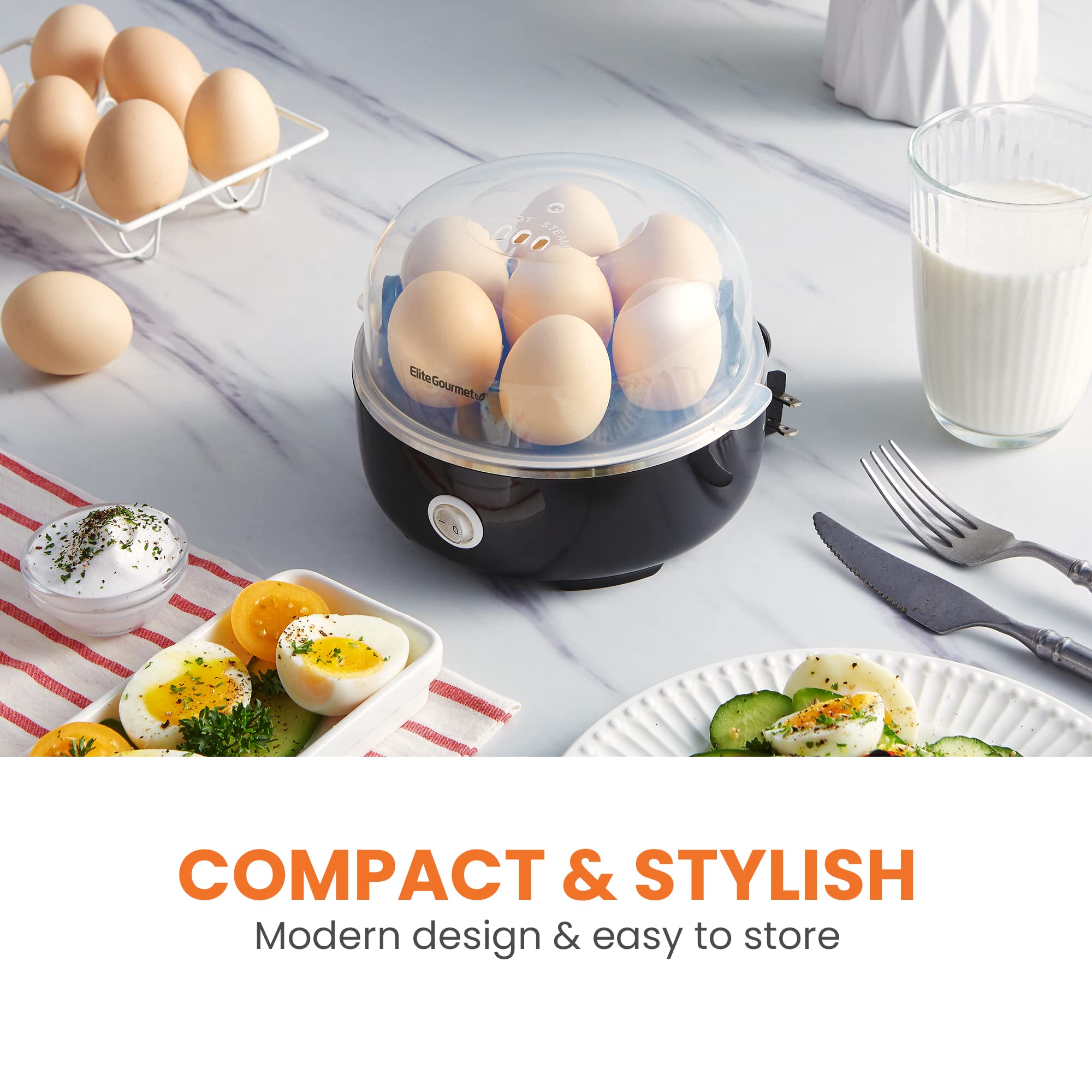 Foto 6 pulgar | Hervidor Eléctrico Para Huevos Elite Gourmet Egc115b Con Capacidad Para 7 Huevos  Color Negro - Venta Internacional.