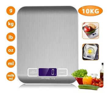 Foto 2 | Bascula de Alimentos Digital Malubero color Gris Capacidad de 10 kg/22 lb
