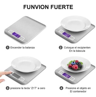 Foto 3 | Bascula Digital para Cocina Malubero color Plateado Acero Inoxidable 5 kg