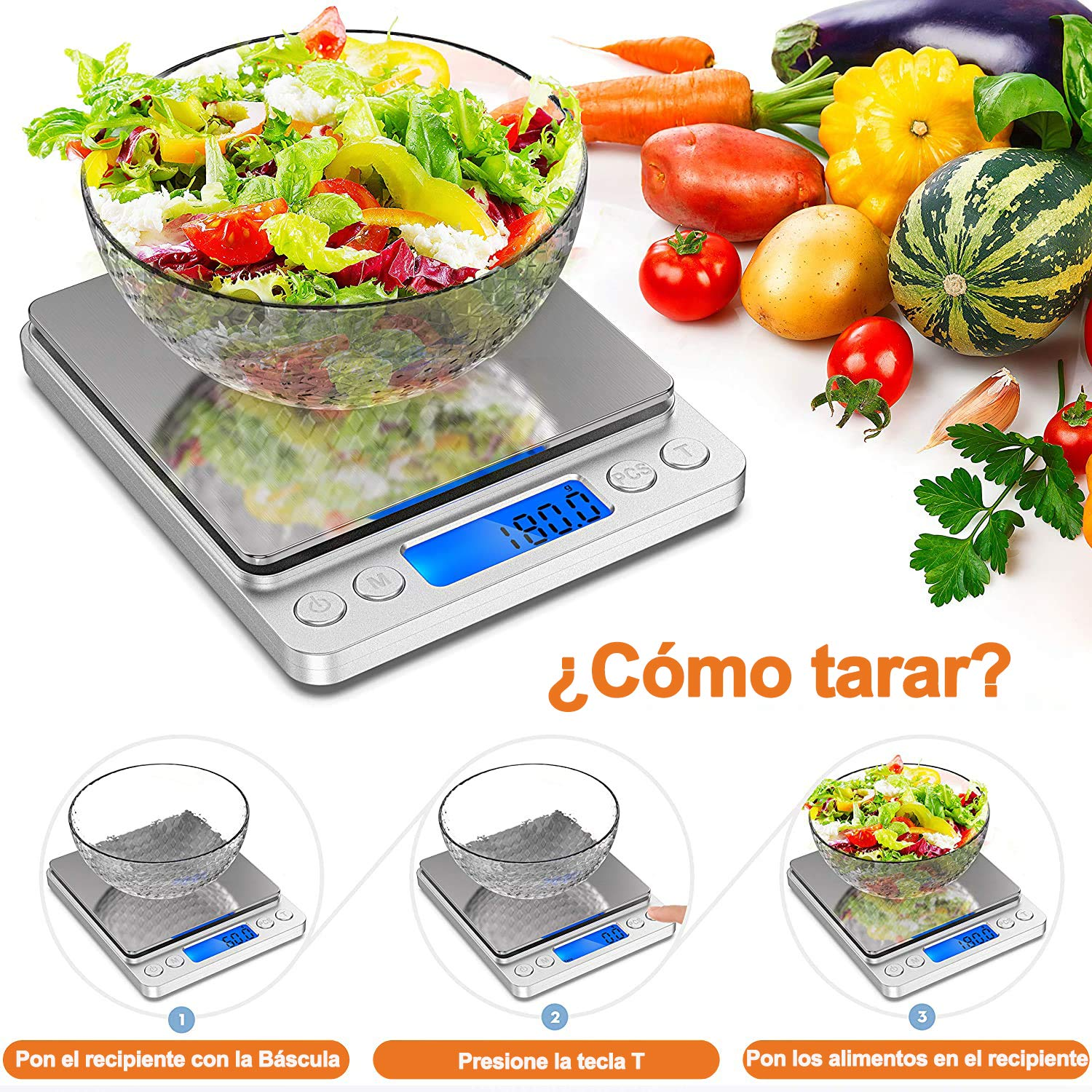 Foto 4 pulgar | Bascula de Cocina Digital Malubero de 3 kg