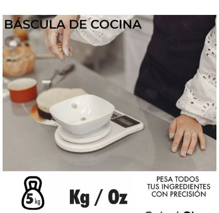 Foto 3 pulgar | Báscula para Cocina Negra Digital Gramera para Alimentos Alta Precisión 5 kg