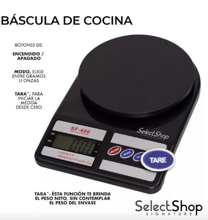 Foto 4 pulgar | Báscula para Cocina Negra Digital Gramera para Alimentos Alta Precisión 5 kg