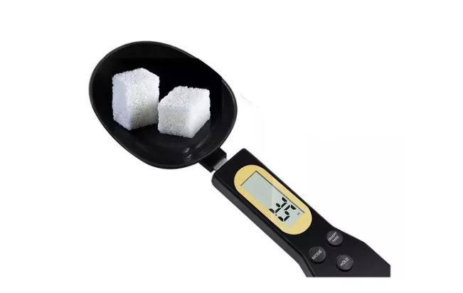 Cuchara Bascula Medidora Gramera Digital Lcd De Cocina 500g, Color Negro