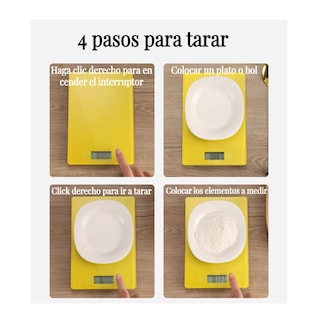 Foto 2 | Báscula Gramera de Cocina Digital para Alimentos 1g 5kg Amarilla