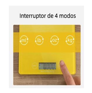 Foto 3 | Báscula Gramera de Cocina Digital para Alimentos 1g 5kg Amarilla