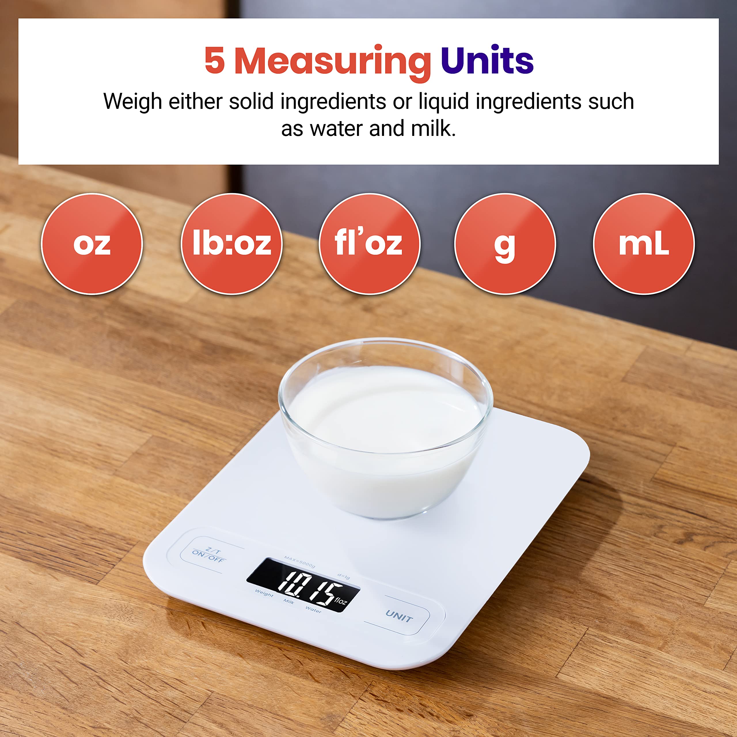 Foto 3 | Báscula De Cocina Digital Etekcity, Mecánica, De Pesaje, Color Blanco - Venta Internacional.