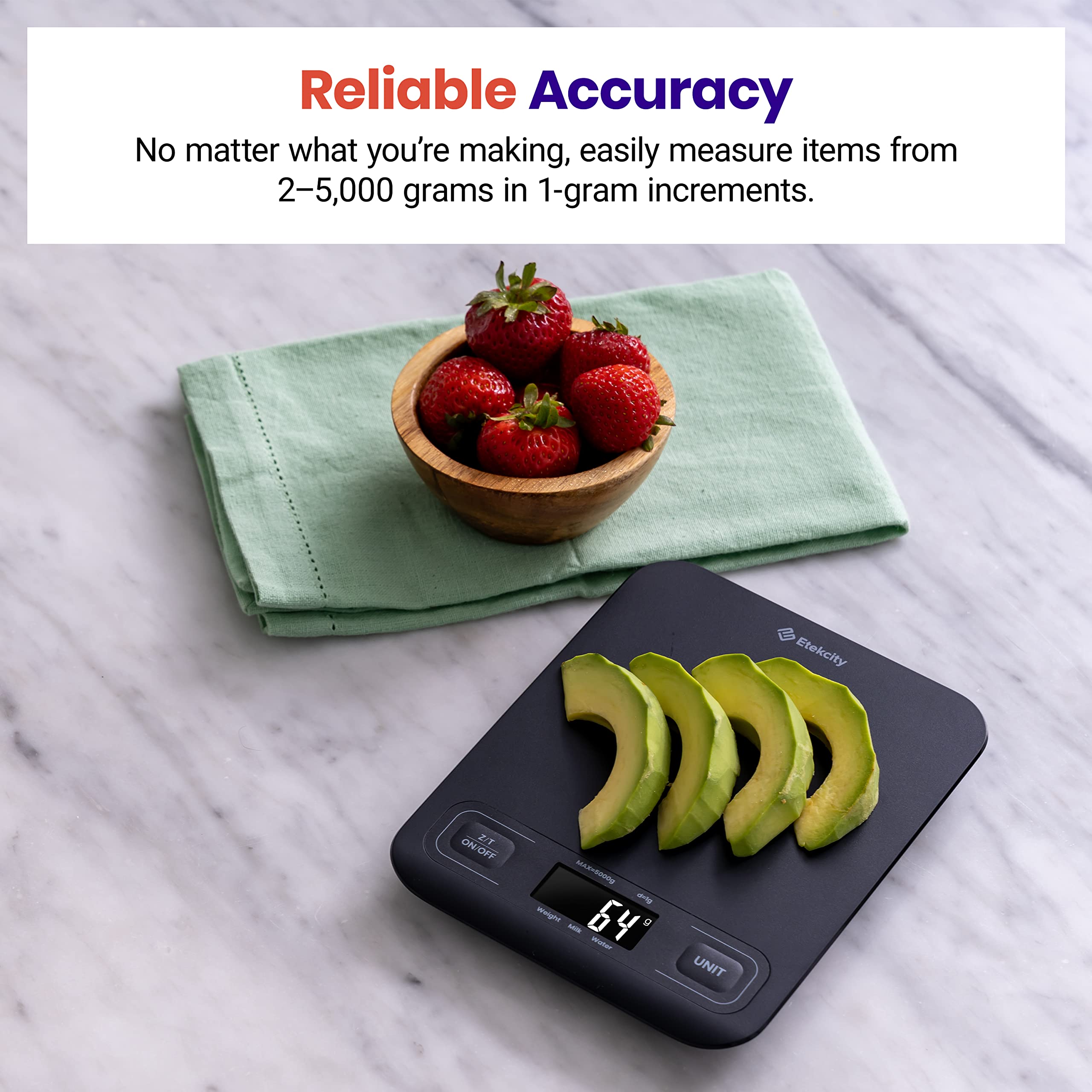 Foto 2 | Báscula De Cocina Digital Etekcity Con Pesaje Mecánico Negro - Venta Internacional.