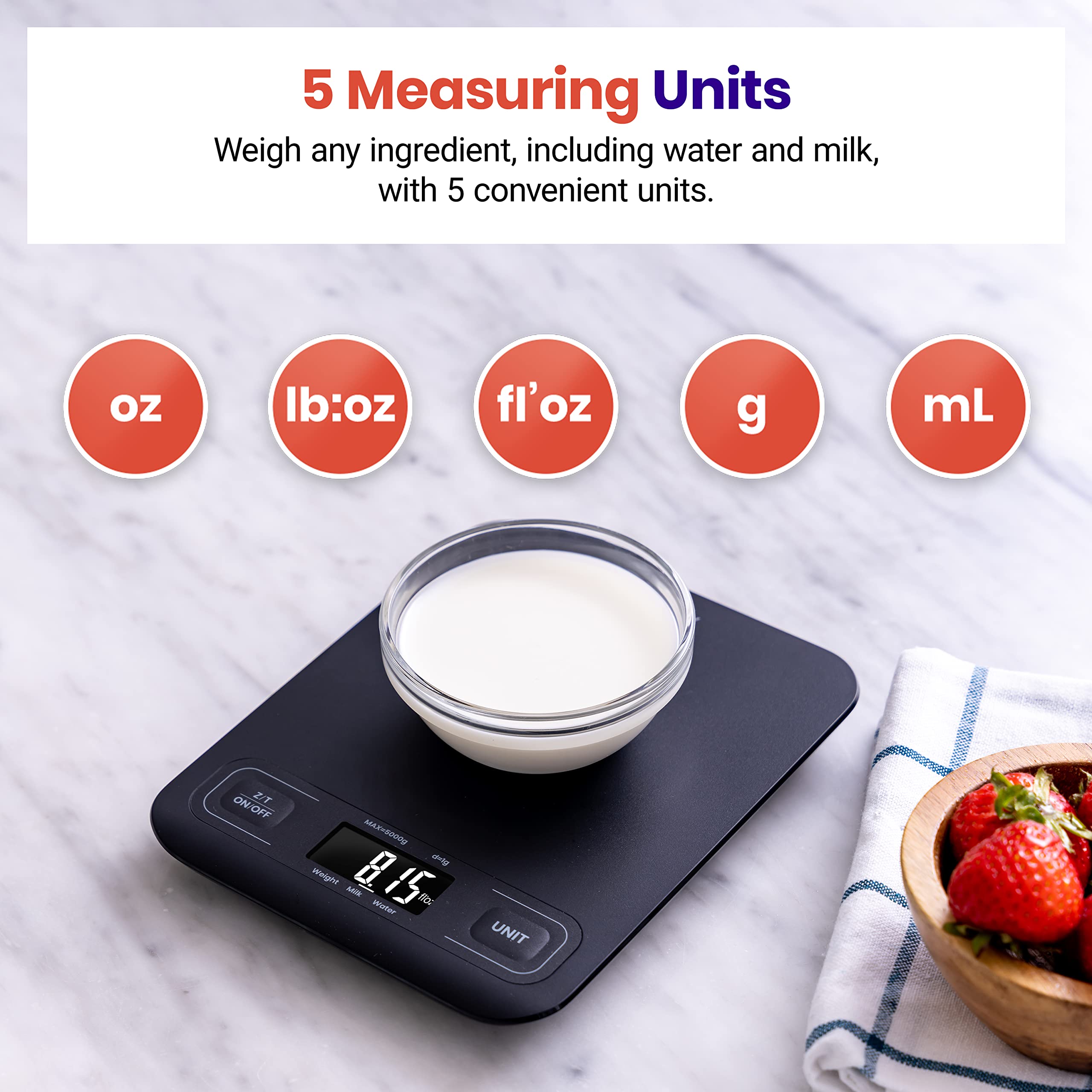 Foto 3 | Báscula De Cocina Digital Etekcity Con Pesaje Mecánico Negro - Venta Internacional.