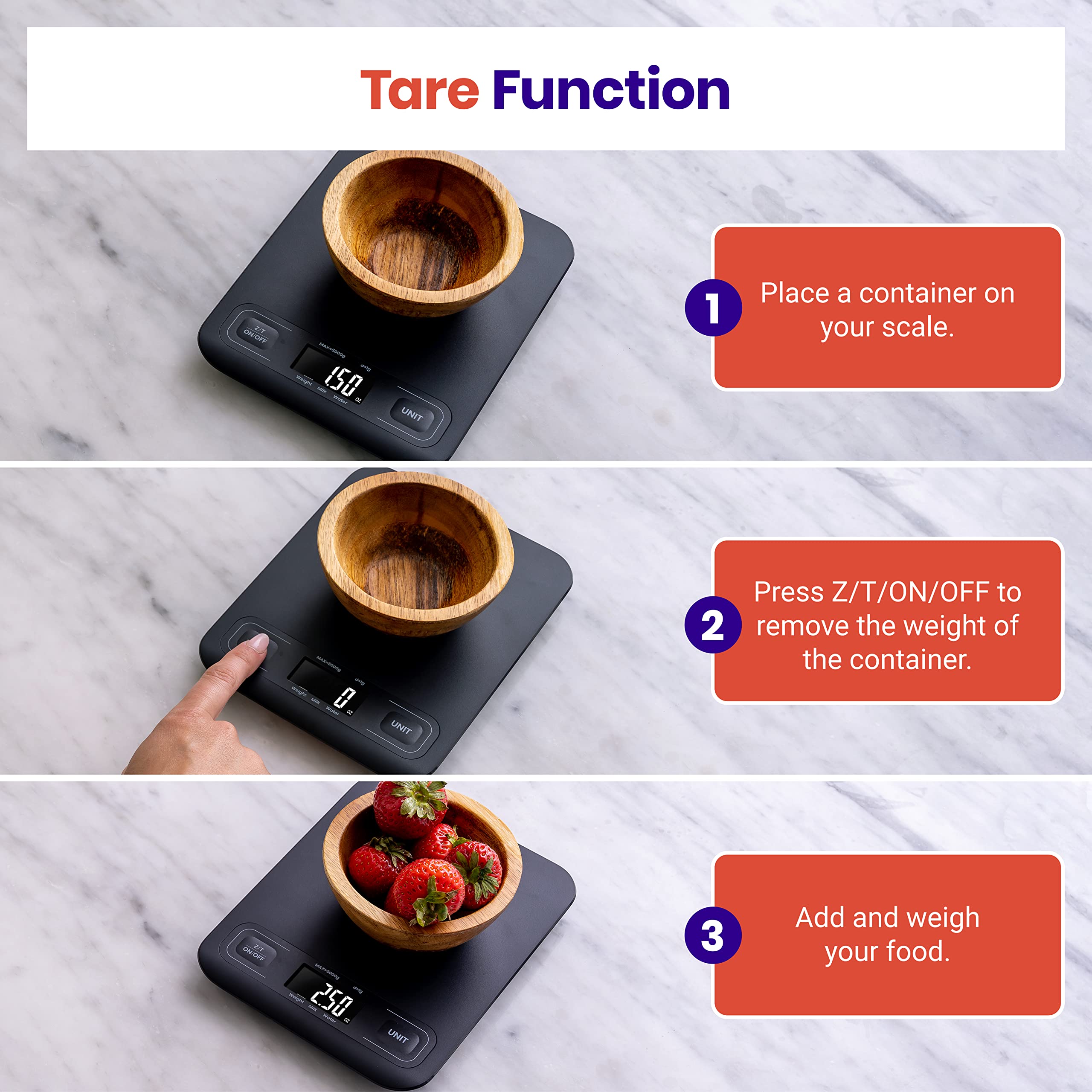 Foto 4 | Báscula De Cocina Digital Etekcity Con Pesaje Mecánico Negro - Venta Internacional.