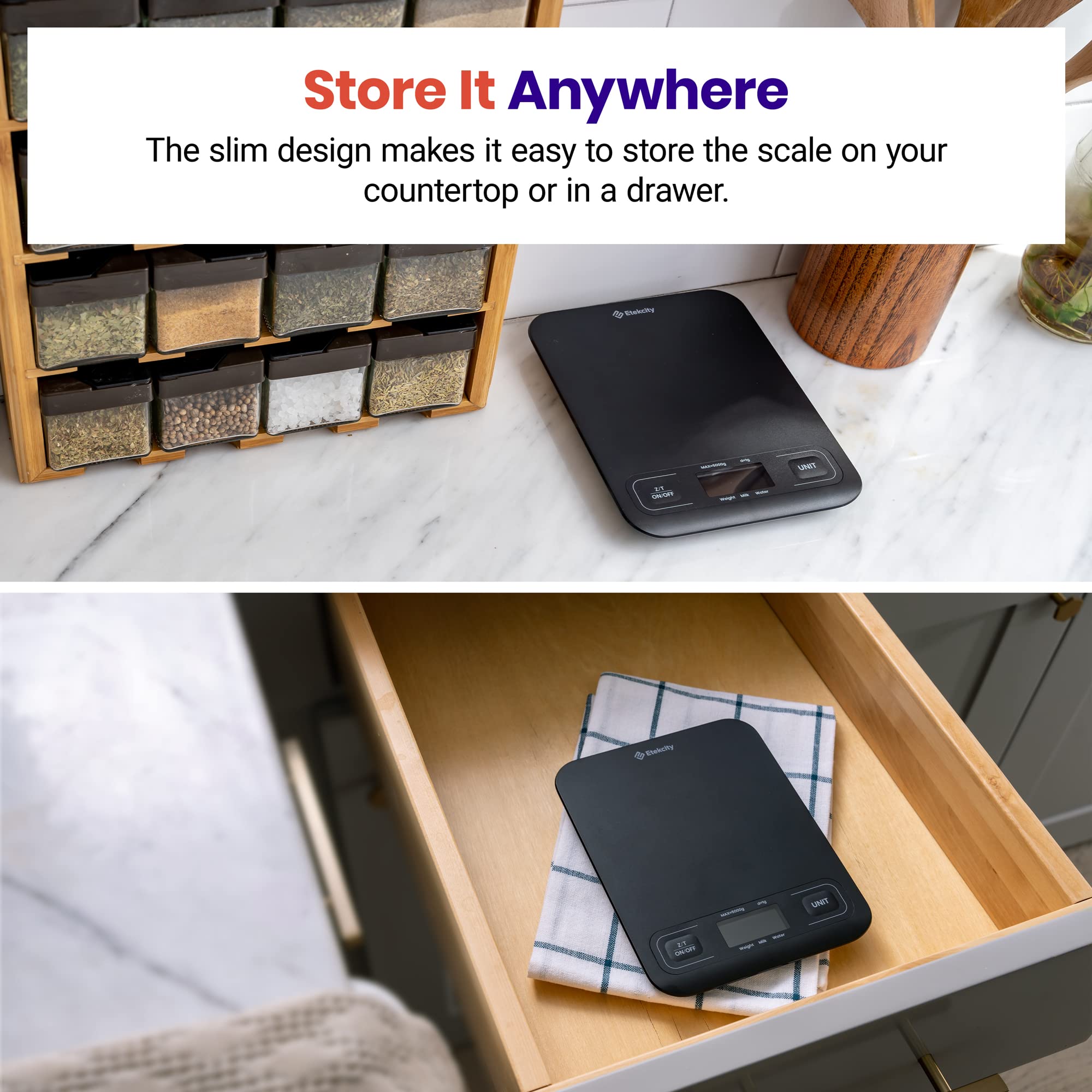 Foto 6 | Báscula De Cocina Digital Etekcity Con Pesaje Mecánico Negro - Venta Internacional.
