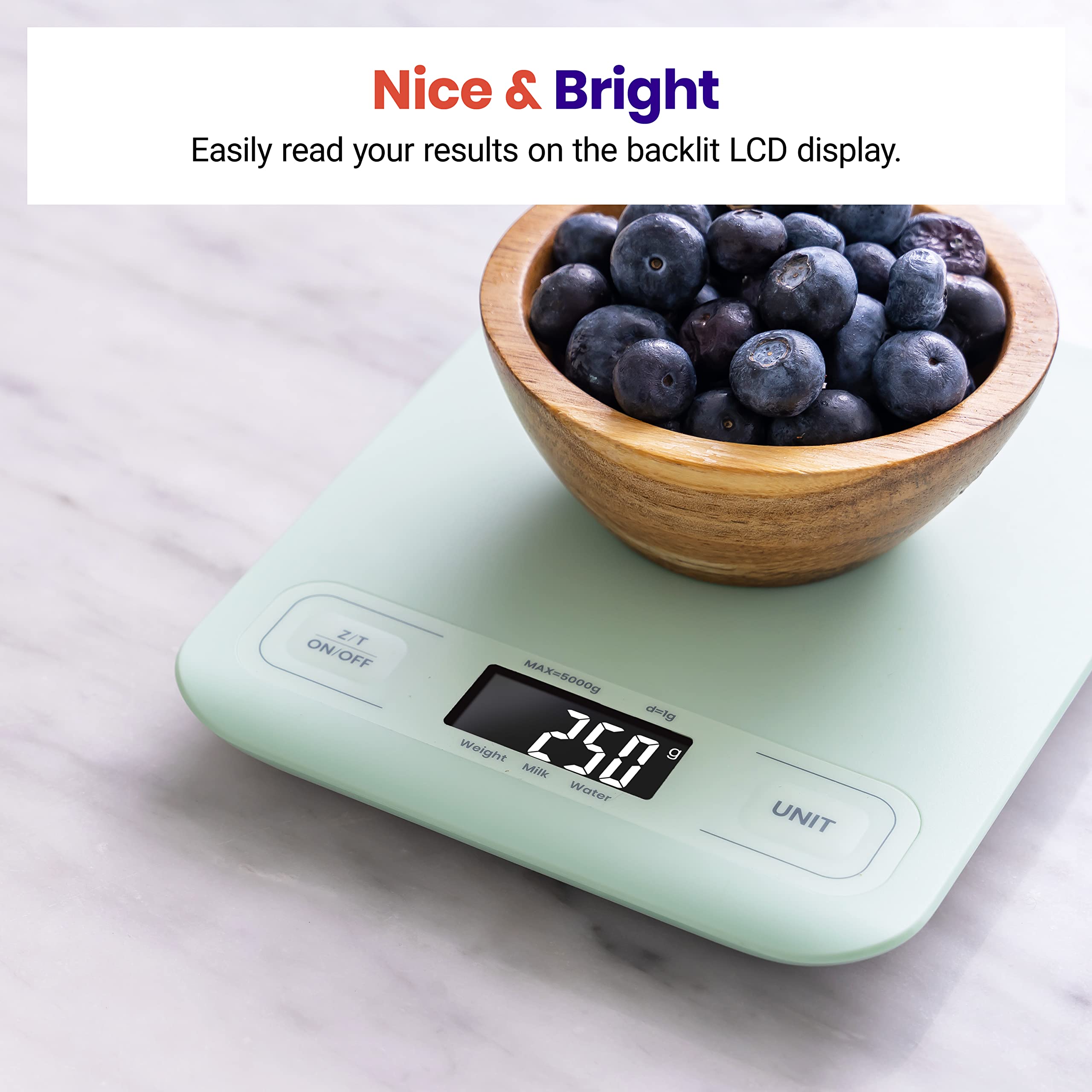 Foto 5 | Báscula De Cocina Digital Etekcity Con Pantalla Lcd En Gramos Y Onzas, Color Verde - Venta Internacional.