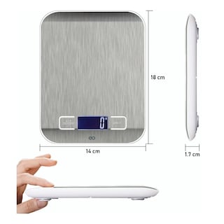 Foto 3 | Bascula Digital para Cocina Acero Inoxidable 5 Kg/1g Lcd Eo Safe Imports Esi-314 Gris