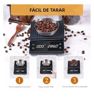 Foto 4 | Báscula De Cocina Con Cronómetro Digital Alta Precisión Negro
