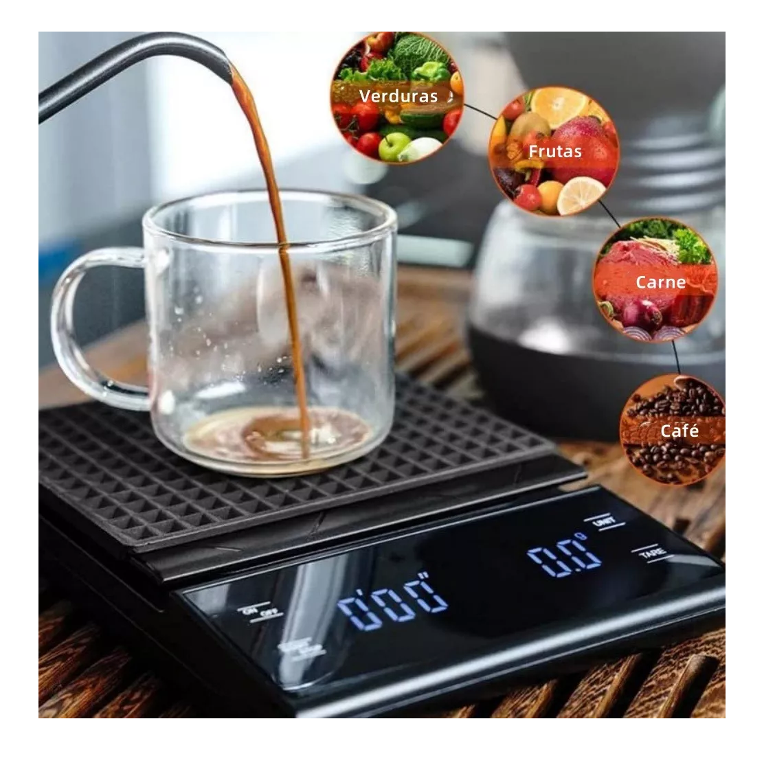 Foto 6 pulgar | Báscula De Cocina Con Cronómetro Digital Alta Precisión Negro