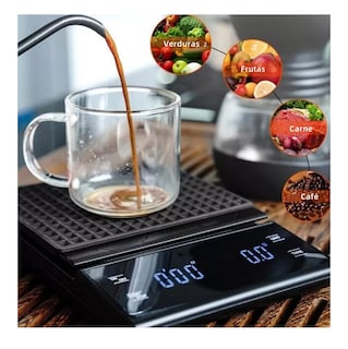 Foto 5 | Báscula De Cocina Con Cronómetro Digital Alta Precisión Negro