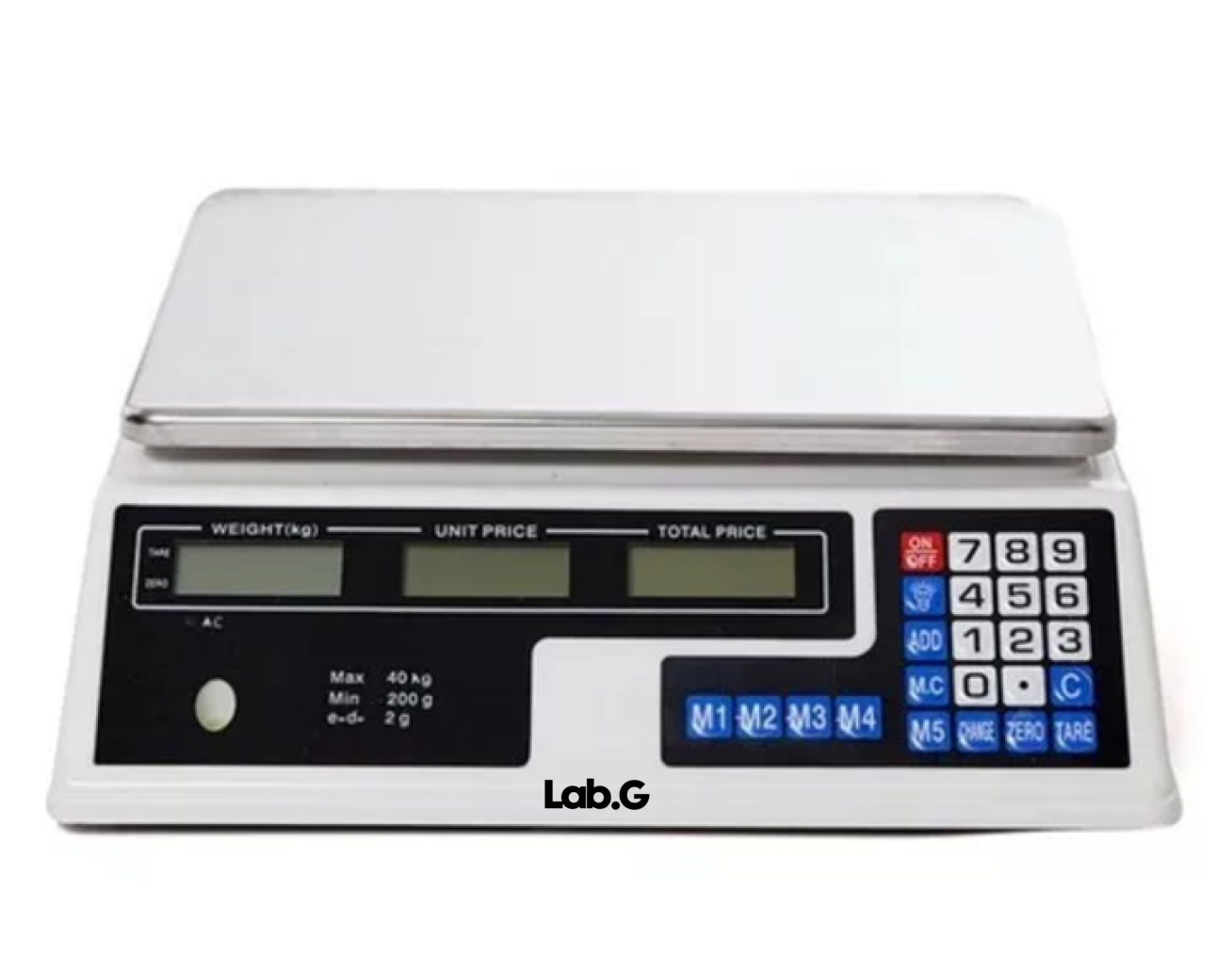 Báscula Comercial Digital 40 Kg Recargable Tecla Tara Picool Color Blanco