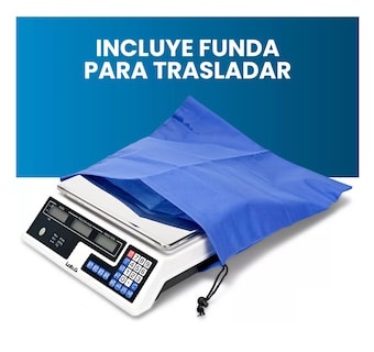 Foto 2 | Báscula Comercial Digital 40 Kg Recargable Tecla Tara Picool Color Blanco