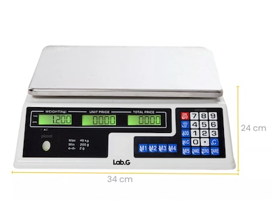Foto 3 | Báscula Comercial Digital 40 Kg Recargable Tecla Tara Picool Color Blanco
