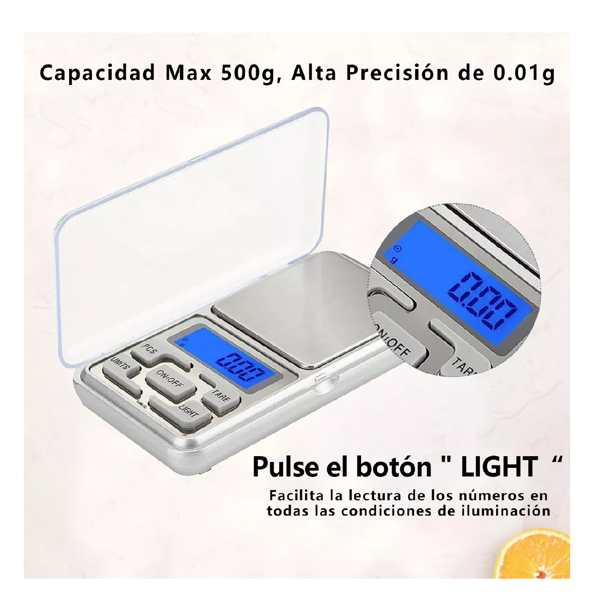 Foto 3 | Báscula Digital de Precisión 0.01g a 500g con Pantalla LCD de Alta Definición y Visión Nocturna