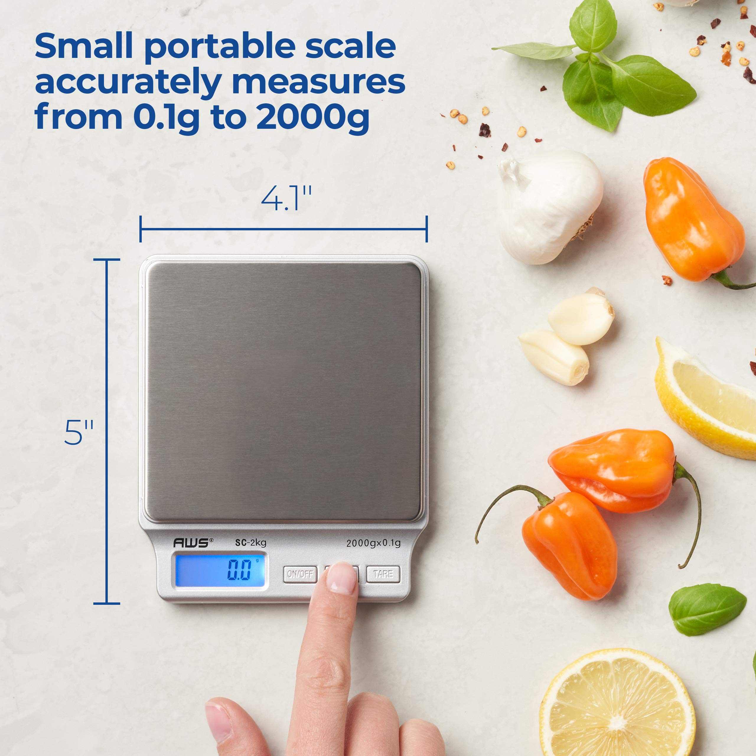 Foto 4 pulgar | Báscula De Cocina American Weigh Scales Serie Sc 2 Kg/0,1 G - Venta Internacional.
