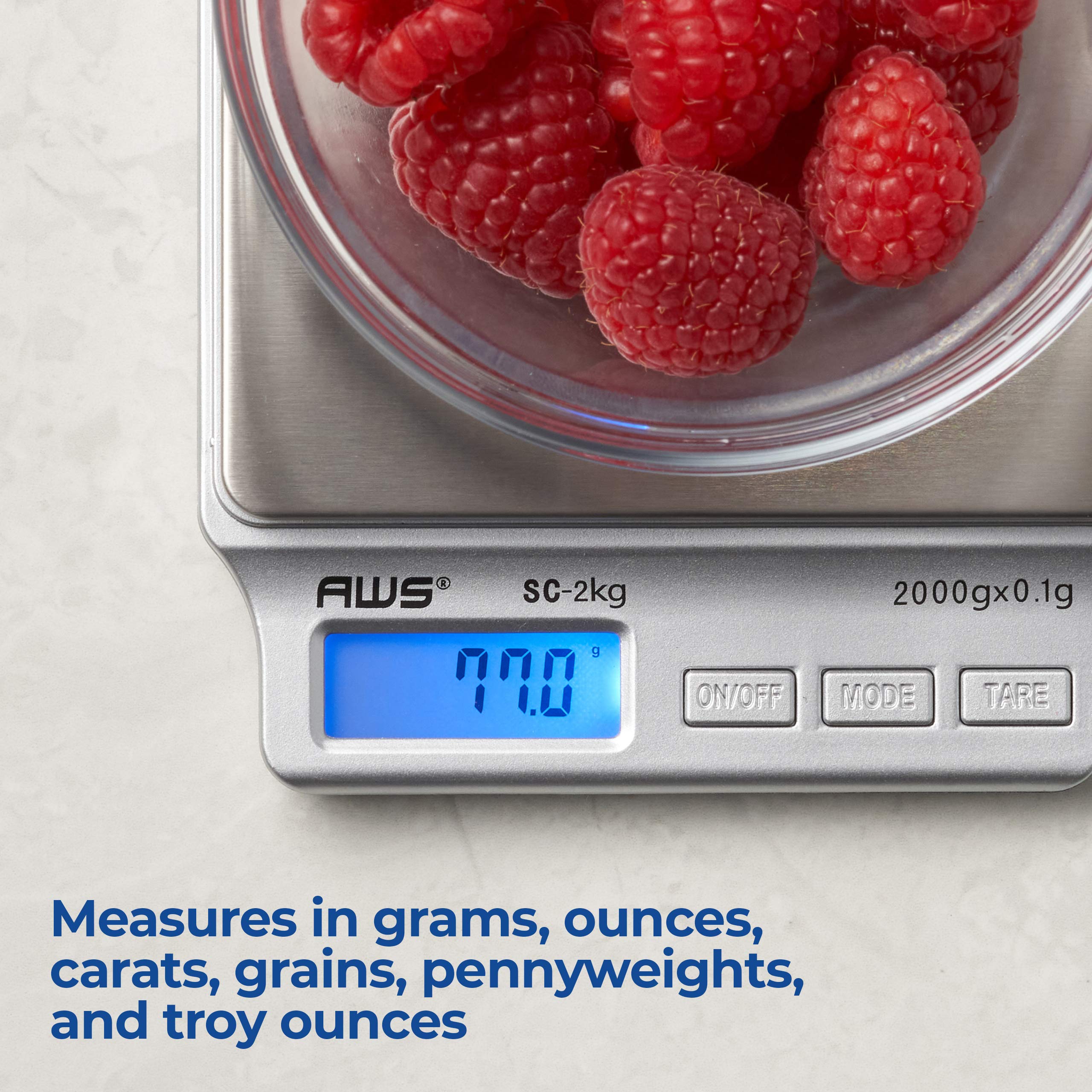 Foto 5 pulgar | Báscula De Cocina American Weigh Scales Serie Sc 2 Kg/0,1 G - Venta Internacional.