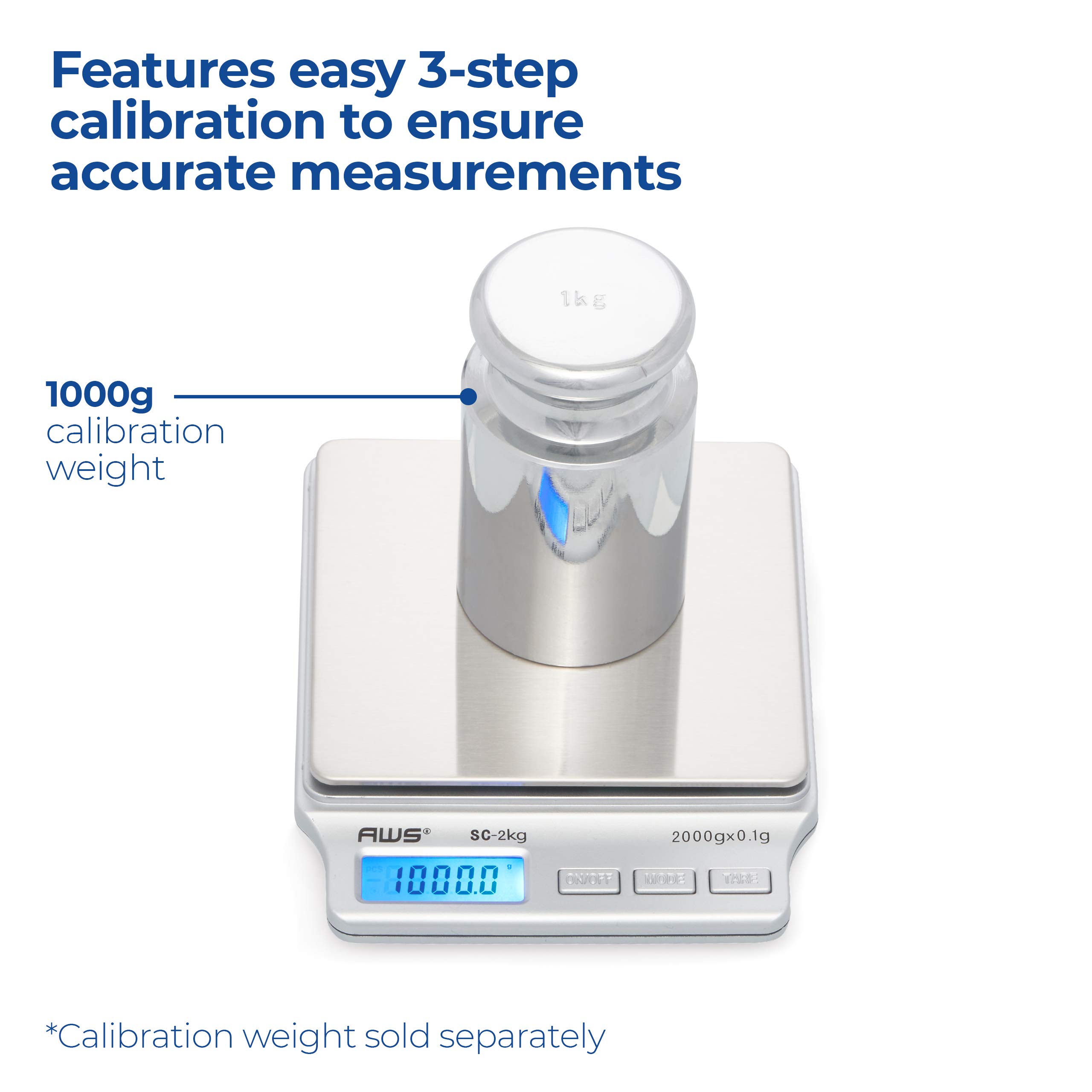 Foto 6 pulgar | Báscula De Cocina American Weigh Scales Serie Sc 2 Kg/0,1 G - Venta Internacional.