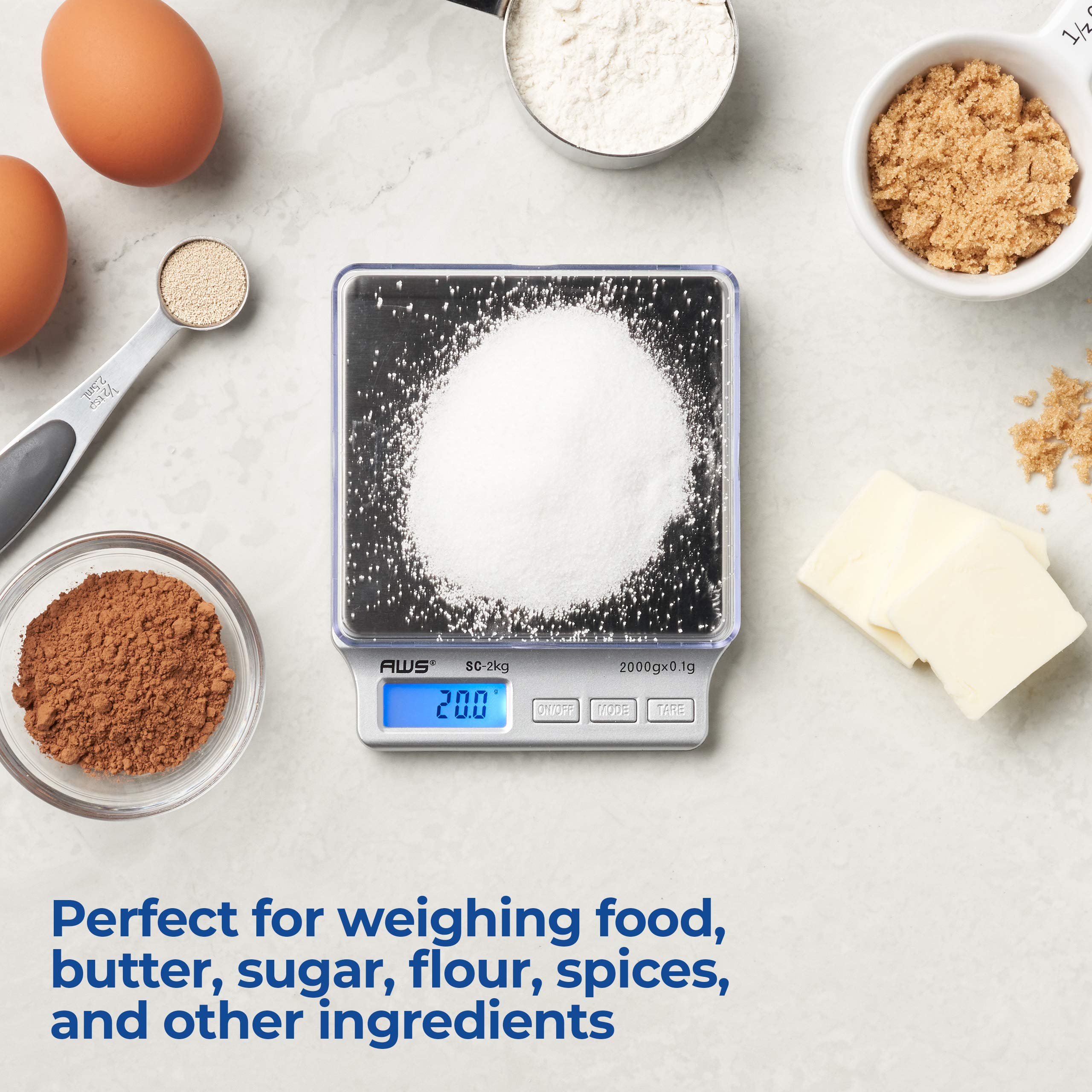 Foto 7 pulgar | Báscula De Cocina American Weigh Scales Serie Sc 2 Kg/0,1 G - Venta Internacional.