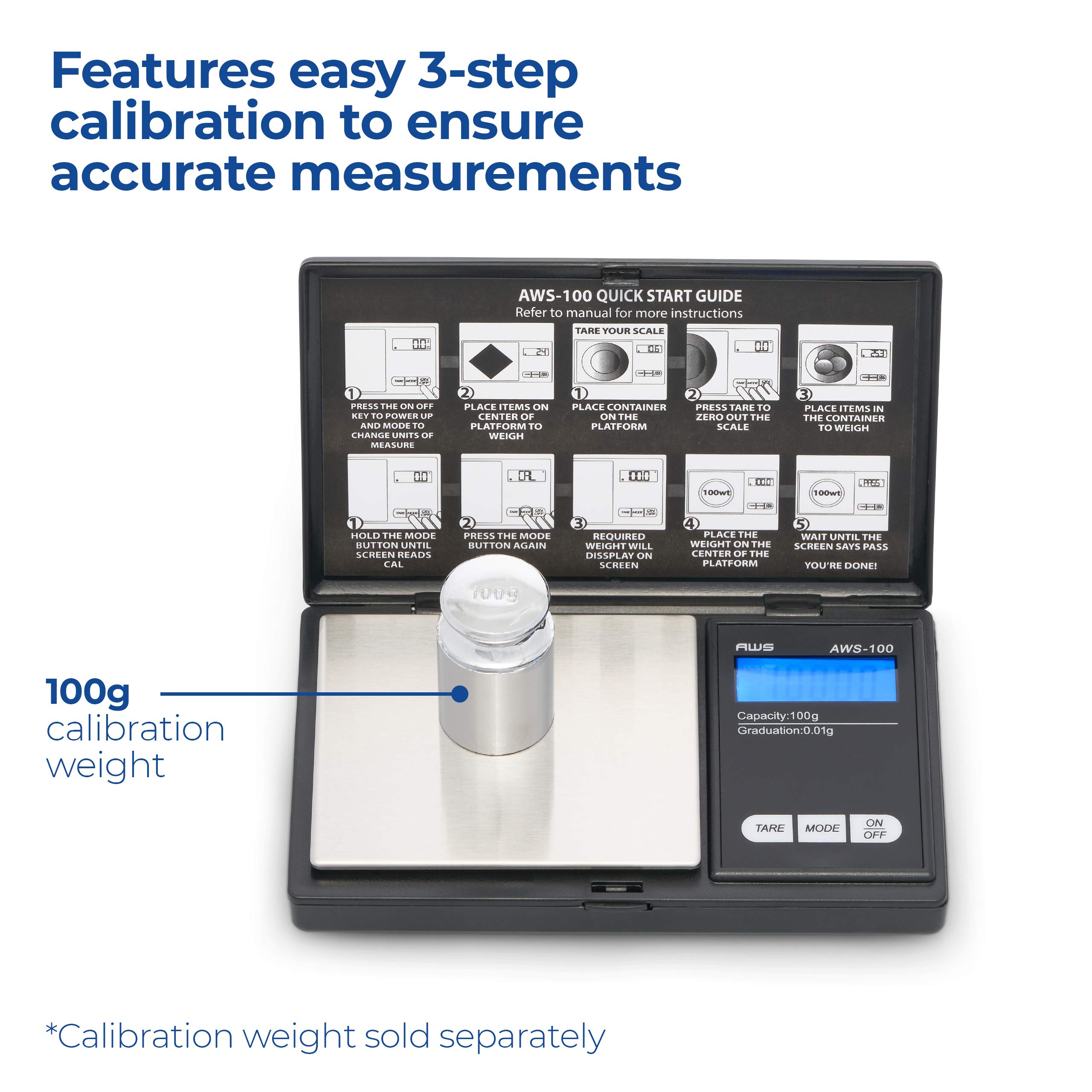 Foto 6 pulgar | Báscula De Bolsillo American Weigh Scales Aws-100 Negra - Venta Internacional.