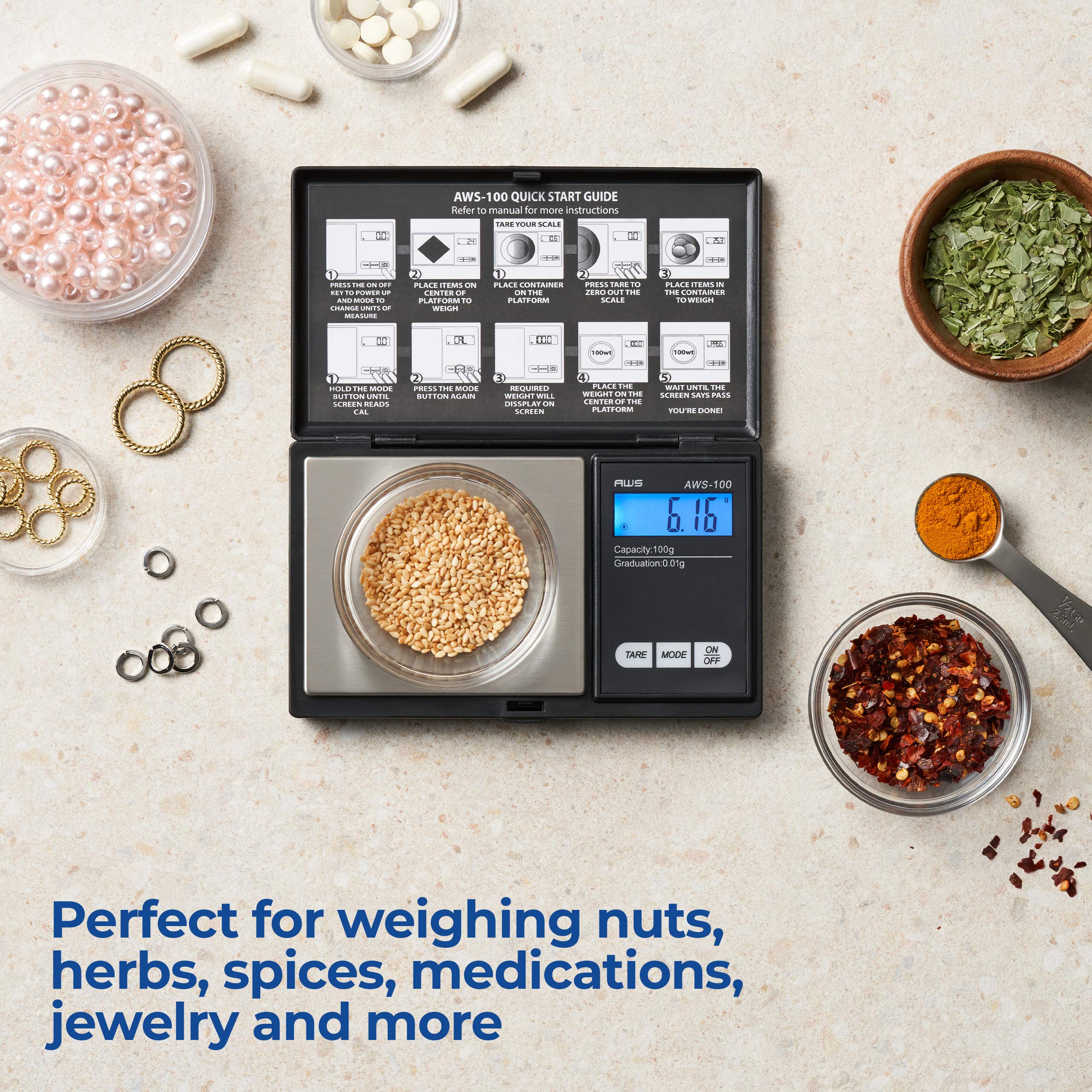 Foto 6 | Báscula De Bolsillo American Weigh Scales Aws-100 Negra - Venta Internacional.
