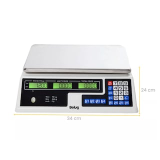 Foto 3 | Báscula Comercial Digital 40 Kg Recargable Tecla Tara Belug, Color Blanco