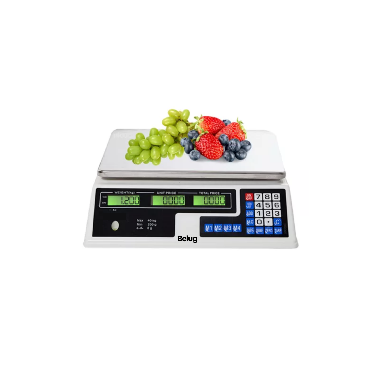 Foto 5 | Báscula Comercial Digital 40 Kg Recargable Tecla Tara Belug, Color Blanco