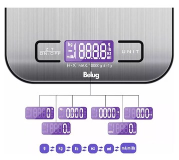 Foto 5 | Báscula Digital de Cocina Belug 10 kg