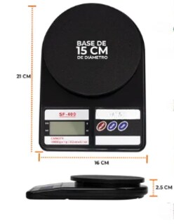 Foto 4 | Báscula Cocina Digital Gramera Alimentos Alta Precisión 10kg