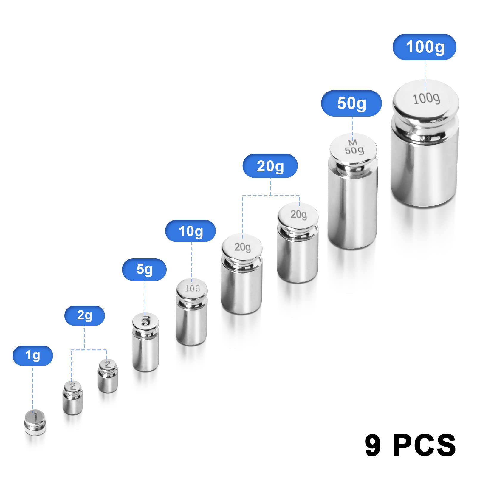 Foto 2 | Pesas De Calibración Fuzion, 210 G, Clase M1, Acero Inoxidable X9 - Venta Internacional.