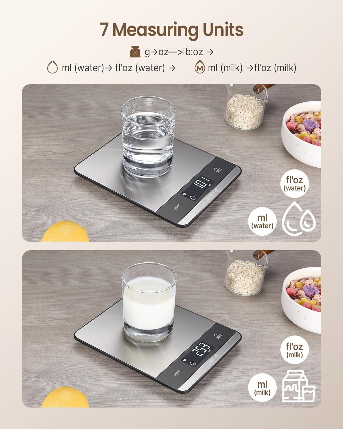 Foto 3 pulgar | Food Scale Renpho Báscula De Cocina De Acero Inoxidable De 5 Kg - Venta Internacional.
