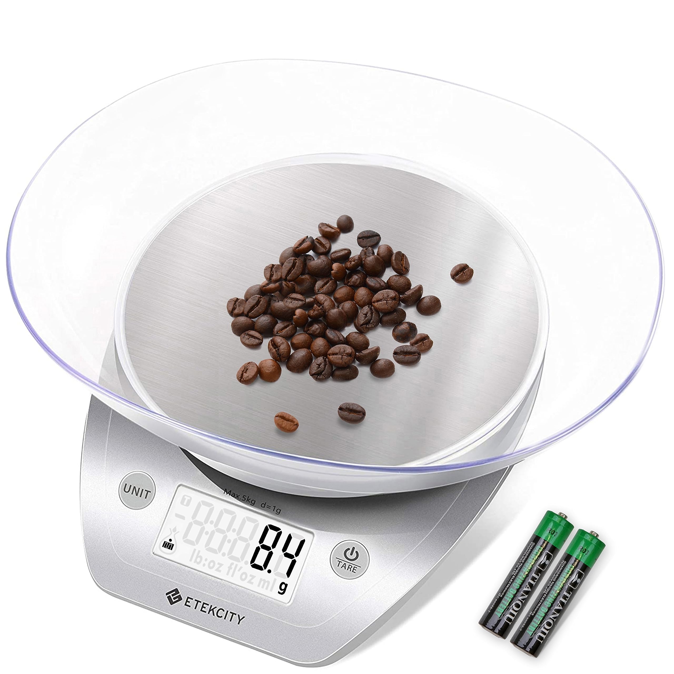 Foto 1 | Báscula De Cocina Etekcity Food De 0,1 G Con Cuenco De Acero Inoxidable De 5 Kg/11 Libras - Venta Internacional.