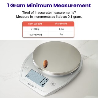 Foto 2 | Báscula De Cocina Etekcity Food De 0,1 G Con Cuenco De Acero Inoxidable De 5 Kg/11 Libras - Venta Internacional.