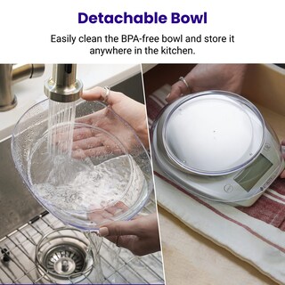 Foto 3 | Báscula De Cocina Etekcity Food De 0,1 G Con Cuenco De Acero Inoxidable De 5 Kg/11 Libras - Venta Internacional.