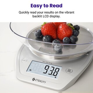 Foto 4 | Báscula De Cocina Etekcity Food De 0,1 G Con Cuenco De Acero Inoxidable De 5 Kg/11 Libras - Venta Internacional.