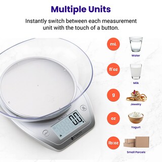 Foto 5 | Báscula De Cocina Etekcity Food De 0,1 G Con Cuenco De Acero Inoxidable De 5 Kg/11 Libras - Venta Internacional.