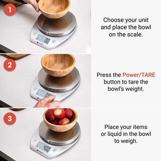 Foto 6 | Báscula De Cocina Etekcity Food De 0,1 G Con Cuenco De Acero Inoxidable De 5 Kg/11 Libras - Venta Internacional.