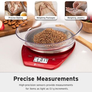Foto 2 | Báscula De Cocina Etekcity Digital De 0,1 G Con Cuenco De Acero Inoxidable De 5 Kg/11 Libras - Venta Internacional.