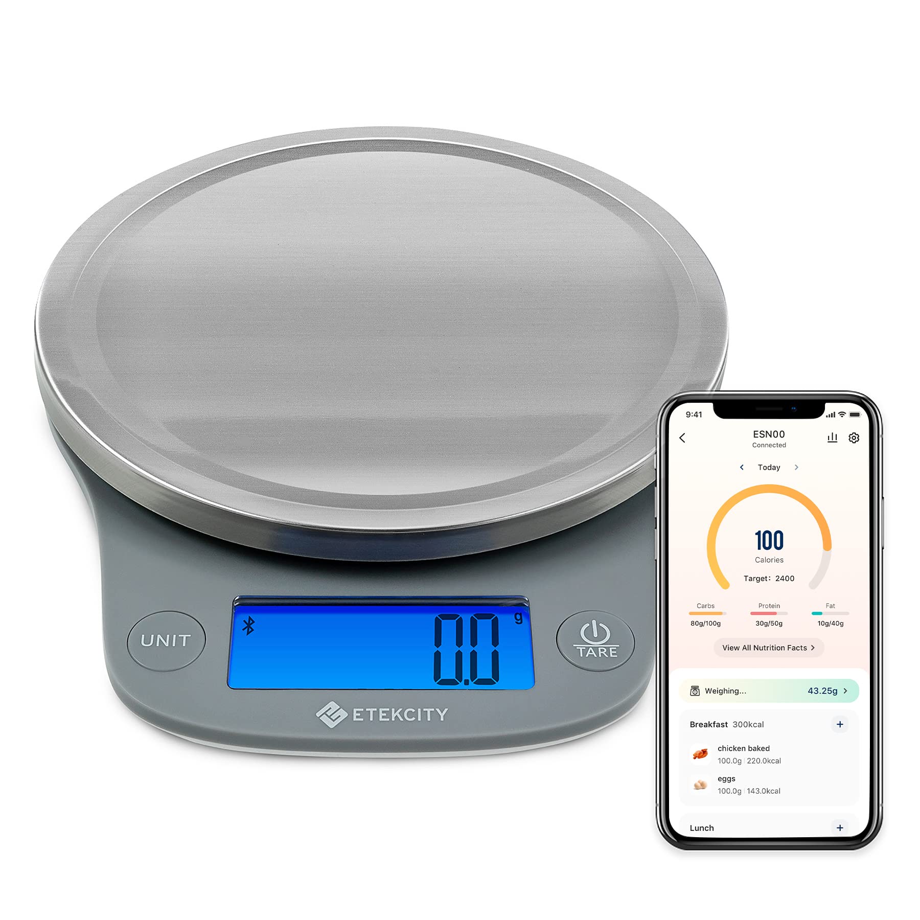 Foto 2 pulgar | Báscula De Cocina Etekcity Nutrition Smart Food, 5 Kg, Bluetooth - Venta Internacional.