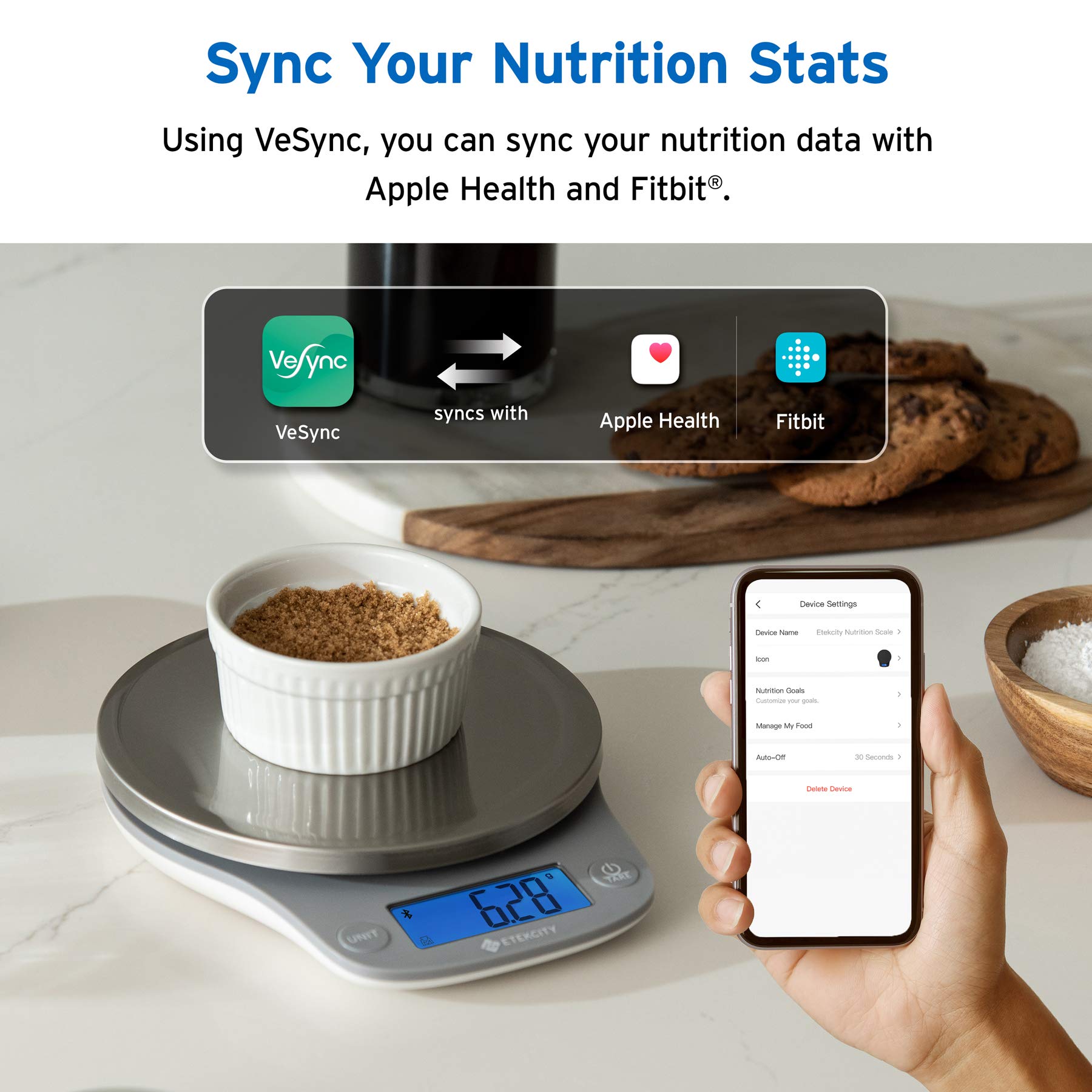 Foto 7 | Báscula De Cocina Etekcity Nutrition Smart Food, 5 Kg, Bluetooth - Venta Internacional.