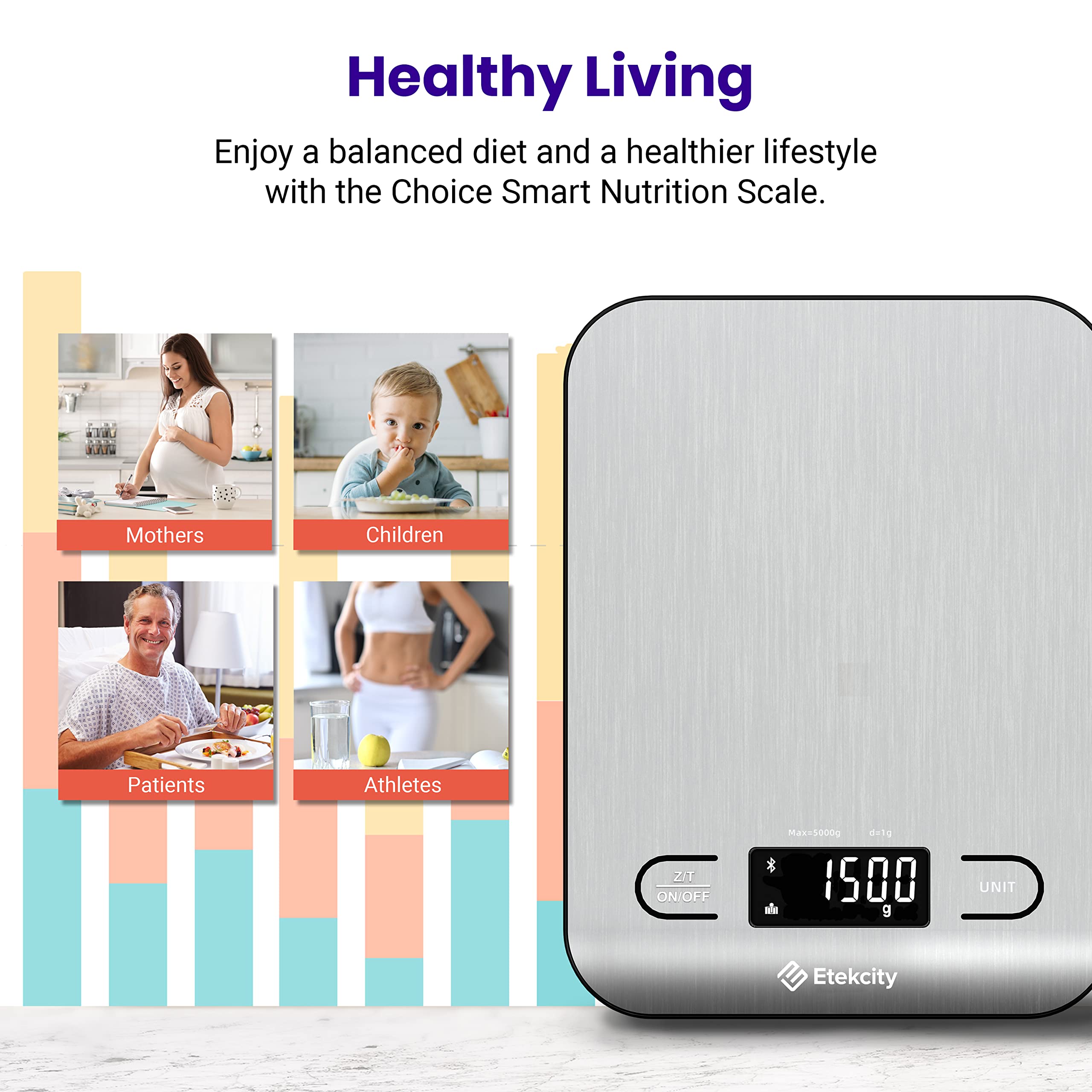 Foto 5 | Báscula De Cocina Digital Etekcity Food Nutrition De 5 Kg/5000 Ml - Venta Internacional.