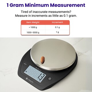 Foto 2 | Báscula Para Alimentos Etekcity Digital De 0,1 G Con Cuenco De Acero Inoxidable De 5 Kg/11 Libras - Venta Internacional