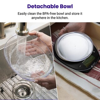 Foto 3 | Báscula Para Alimentos Etekcity Digital De 0,1 G Con Cuenco De Acero Inoxidable De 5 Kg/11 Libras - Venta Internacional